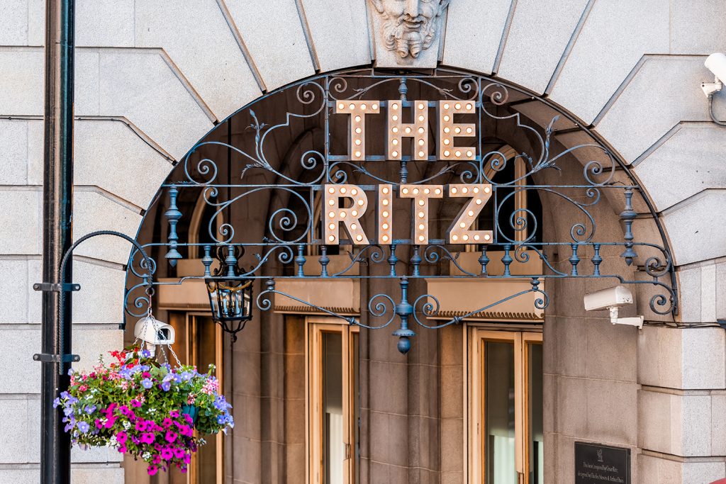 Kristi Blokhin / Shutterstock.com The Ritz Hotel sign, London, UK